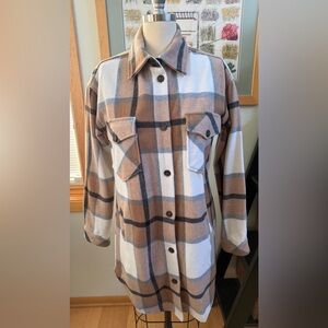Woolx Sutton Shacket | Camel plaid | Regular fit | XS